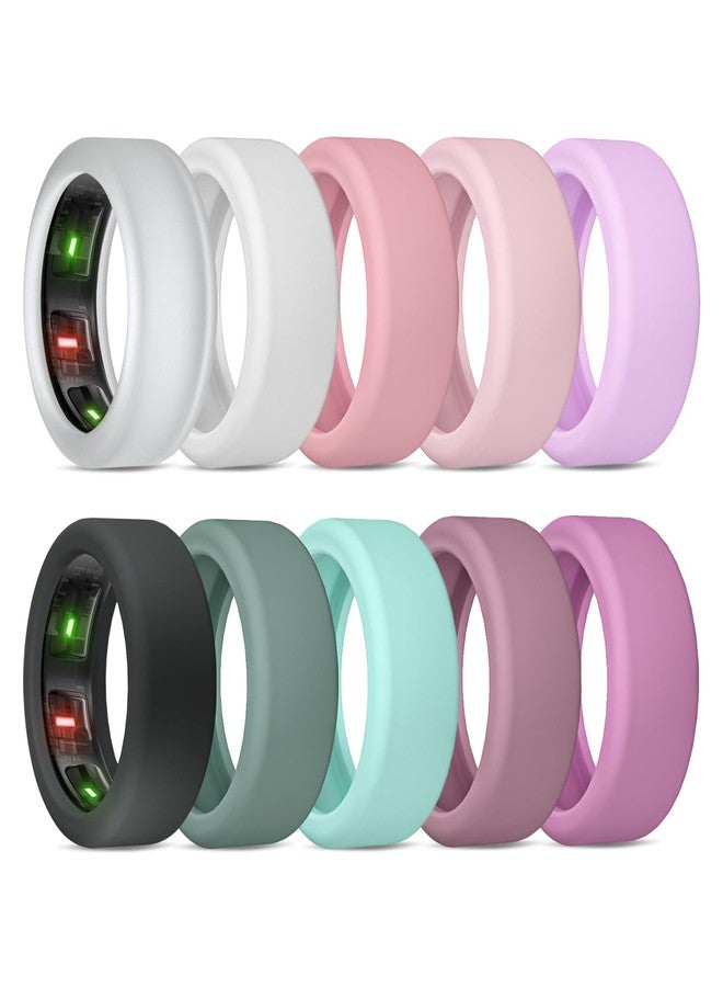 BandRain 10 Pack Cover for Oura Ring Gen 4/4 Ceramic/Oura Gen 3/ULTRAHUMAN Ring AIR, Anti-Scratch Elastic Silicone Protector Case Accessories for RingConn Gen 2/Gen 2 Air Women Men - Image 1